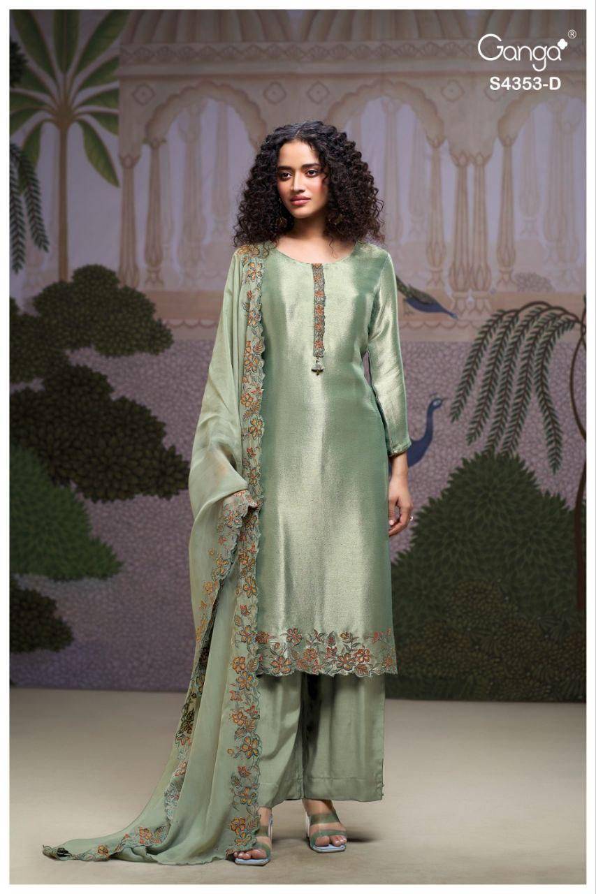 Ganga Glorina 4353 Wholesale dress materials price list